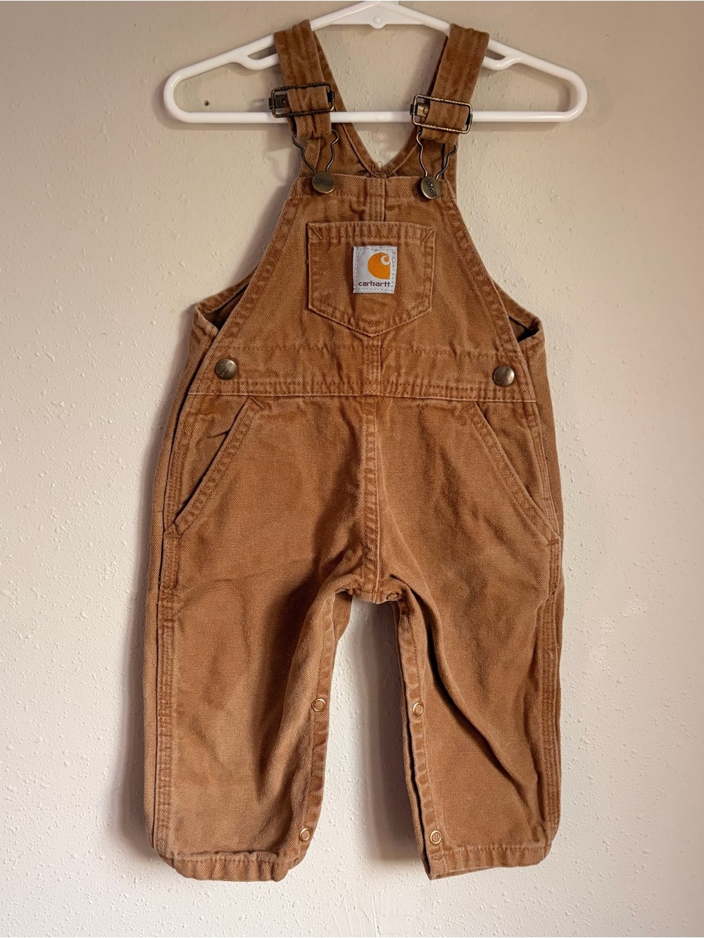 Vintage Carhartt Kids Brown Duck Overalls - Durable Toddler Bottoms